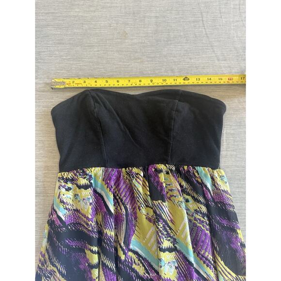 Y2K Strapless Asymmetrical Sheer Maxi Dress Size L Fairy Grunge Whimsigoth Flowy - Picture 8 of 9